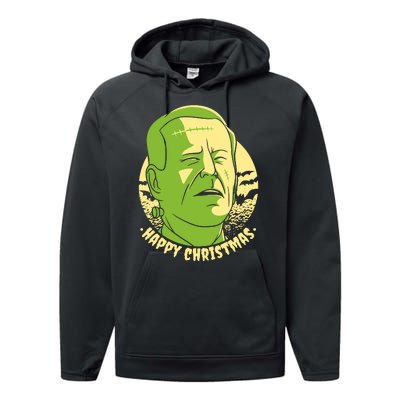 Frankenstein Biden Halloween Funny Performance Fleece Hoodie