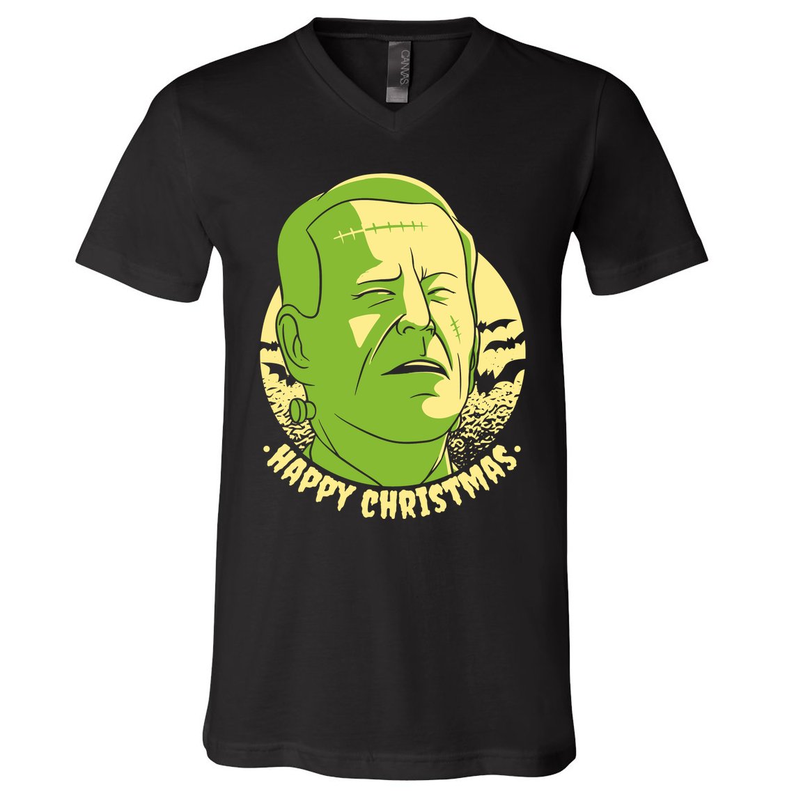 Frankenstein Biden Halloween Funny V-Neck T-Shirt