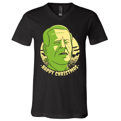 Frankenstein Biden Halloween Funny V-Neck T-Shirt