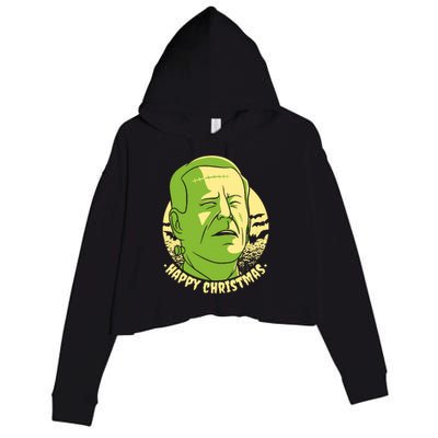 Frankenstein Biden Halloween Funny Crop Fleece Hoodie