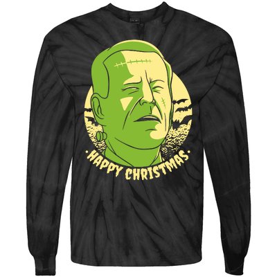 Frankenstein Biden Halloween Funny Tie-Dye Long Sleeve Shirt