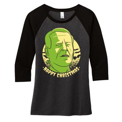 Frankenstein Biden Halloween Funny Women's Tri-Blend 3/4-Sleeve Raglan Shirt