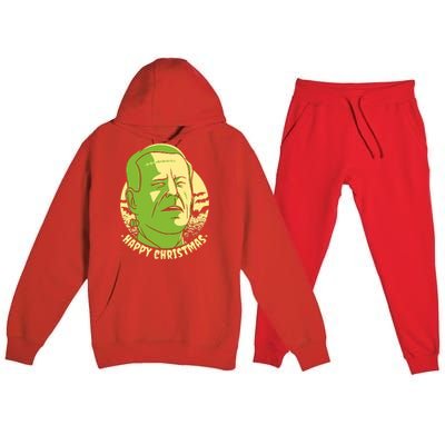 Frankenstein Biden Halloween Funny Premium Hooded Sweatsuit Set