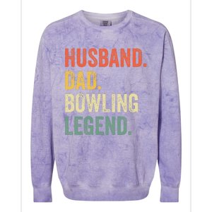 Funny Bowler Husband Dad Bowling Legend Fathers Day Colorblast Crewneck Sweatshirt