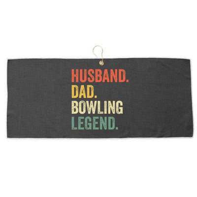 Funny Bowler Husband Dad Bowling Legend Fathers Day Large Microfiber Waffle Golf Towel