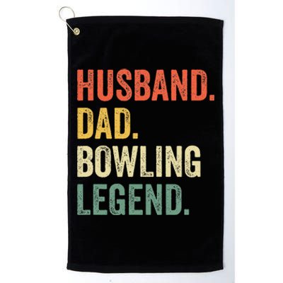 Funny Bowler Husband Dad Bowling Legend Fathers Day Platinum Collection Golf Towel