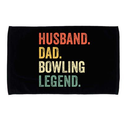 Funny Bowler Husband Dad Bowling Legend Fathers Day Microfiber Hand Towel