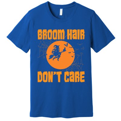 Funny Broom Hair Dont Care Halloween Great Gift Premium T-Shirt