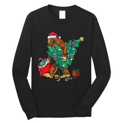 Festive Bigfoot Holiday Decor for Sasquatch Enthusiasts Long Sleeve Shirt