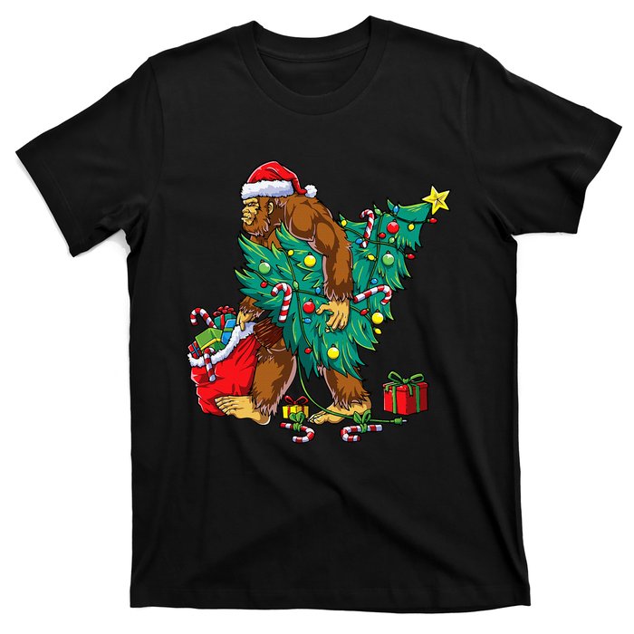 Festive Bigfoot Holiday Decor for Sasquatch Enthusiasts T-Shirt