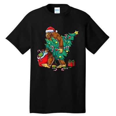 Festive Bigfoot Holiday Decor for Sasquatch Enthusiasts Tall T-Shirt