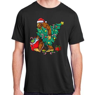 Festive Bigfoot Holiday Decor for Sasquatch Enthusiasts Adult ChromaSoft Performance T-Shirt