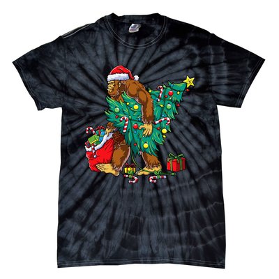 Festive Bigfoot Holiday Decor for Sasquatch Enthusiasts Tie-Dye T-Shirt