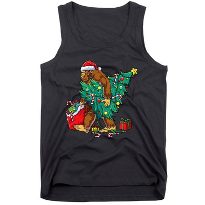 Festive Bigfoot Holiday Decor for Sasquatch Enthusiasts Tank Top