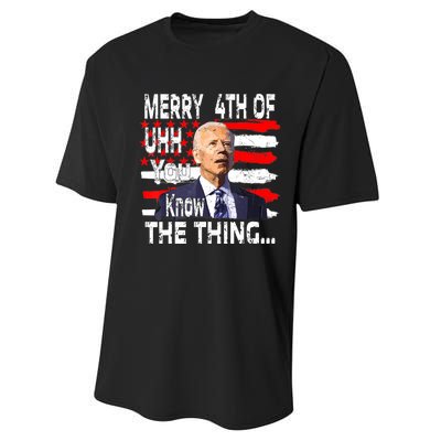 Funny Biden Happy Fourth Of July.Biden 4th Of July Memes Performance Sprint T-Shirt