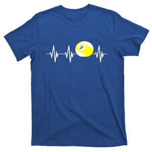 Funny Billiard Heartbeat Pool 9 Ball Billiard Balls Gift Ideas For Fan T-Shirt