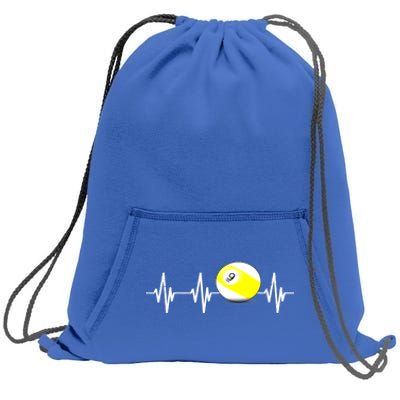 Funny Billiard Heartbeat Pool 9 Ball Billiard Balls Gift Ideas For Fan Sweatshirt Cinch Pack Bag