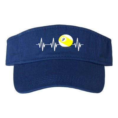 Funny Billiard Heartbeat Pool 9 Ball Billiard Balls Gift Ideas For Fan Valucap Bio-Washed Visor