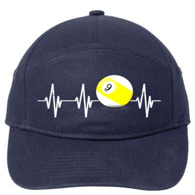 Funny Billiard Heartbeat Pool 9 Ball Billiard Balls Gift Ideas For Fan 7-Panel Snapback Hat