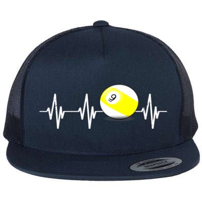 Funny Billiard Heartbeat Pool 9 Ball Billiard Balls Gift Ideas For Fan Flat Bill Trucker Hat