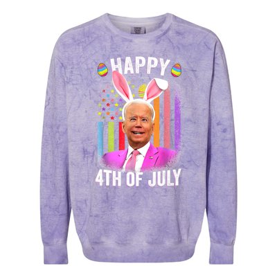 Funny Biden Happy 4th Of July Confused Easter Biden Bunny Colorblast Crewneck Sweatshirt