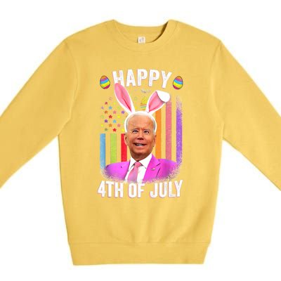 Funny Biden Happy 4th Of July Confused Easter Biden Bunny Premium Crewneck Sweatshirt