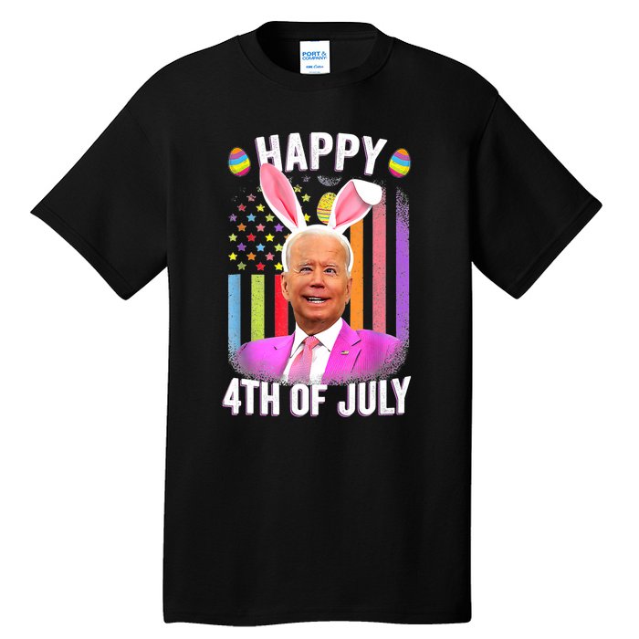 Funny Biden Happy 4th Of July Confused Easter Biden Bunny Tall T-Shirt