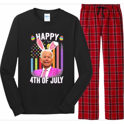 Funny Biden Happy 4th Of July Confused Easter Biden Bunny Long Sleeve Pajama Set