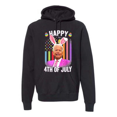 Funny Biden Happy 4th Of July Confused Easter Biden Bunny Premium Hoodie