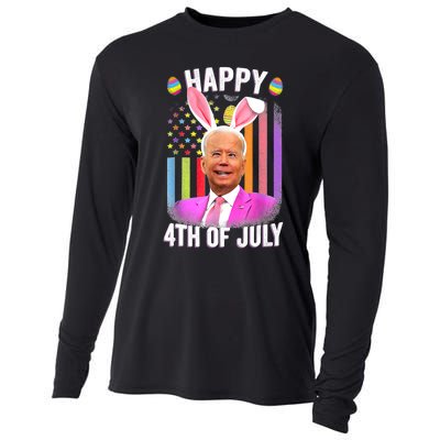 Funny Biden Happy 4th Of July Confused Easter Biden Bunny Cooling Performance Long Sleeve Crew