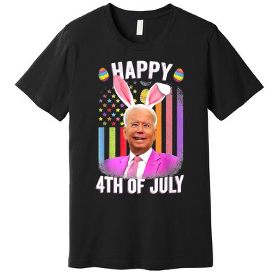 Funny Biden Happy 4th Of July Confused Easter Biden Bunny Premium T-Shirt