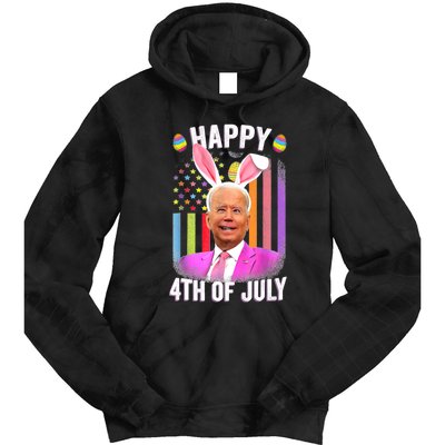 Funny Biden Happy 4th Of July Confused Easter Biden Bunny Tie Dye Hoodie