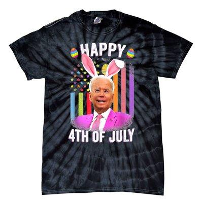 Funny Biden Happy 4th Of July Confused Easter Biden Bunny Tie-Dye T-Shirt