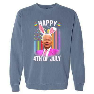 Funny Biden Happy 4th Of July Confused Easter Biden Bunny Garment-Dyed Sweatshirt