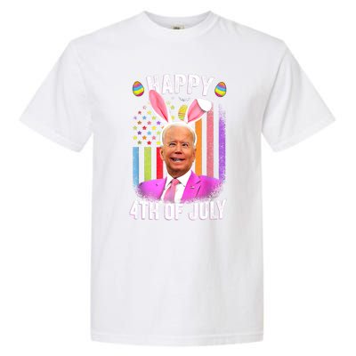 Funny Biden Happy 4th Of July Confused Easter Biden Bunny Garment-Dyed Heavyweight T-Shirt