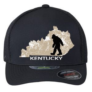 Funny Bigfoot I Believe Loves Kentucky Ky Sasquatch Flexfit Unipanel Trucker Cap