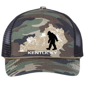 Funny Bigfoot I Believe Loves Kentucky Ky Sasquatch Retro Rope Trucker Hat Cap