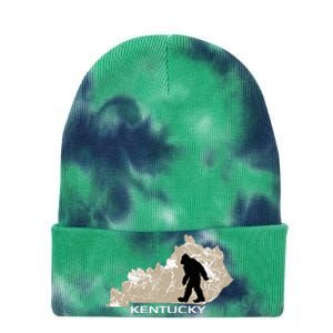 Funny Bigfoot I Believe Loves Kentucky Ky Sasquatch Tie Dye 12in Knit Beanie