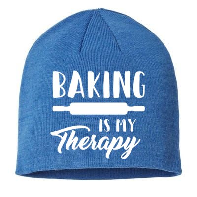 Funny Baking Is My Therapy Rolling Pin Trendy Baker Humor Gift Sustainable Beanie