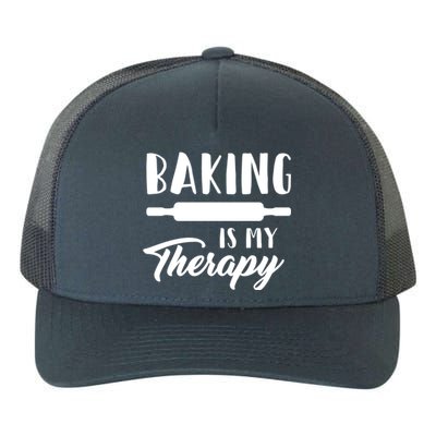 Funny Baking Is My Therapy Rolling Pin Trendy Baker Humor Gift Yupoong Adult 5-Panel Trucker Hat