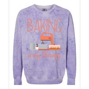 Funny Baking Is My Therapy Xmas Holiday Cool Gift Colorblast Crewneck Sweatshirt