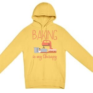 Funny Baking Is My Therapy Xmas Holiday Cool Gift Premium Pullover Hoodie