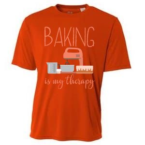 Funny Baking Is My Therapy Xmas Holiday Cool Gift Cooling Performance Crew T-Shirt