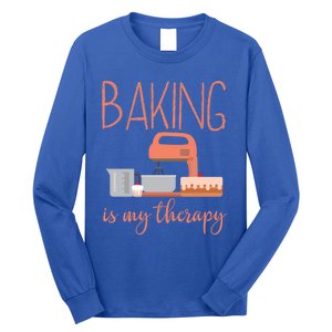 Funny Baking Is My Therapy Xmas Holiday Cool Gift Long Sleeve Shirt