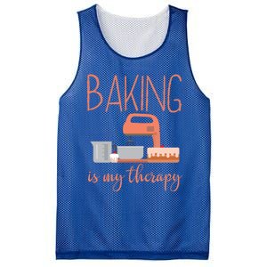 Funny Baking Is My Therapy Xmas Holiday Cool Gift Mesh Reversible Basketball Jersey Tank