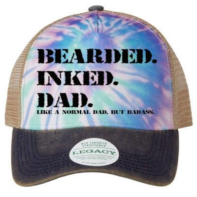 Funny Bearded Inked Dad like a normal dad but badass Legacy Tie Dye Trucker Hat