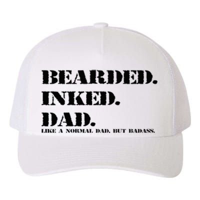 Funny Bearded Inked Dad like a normal dad but badass Yupoong Adult 5-Panel Trucker Hat