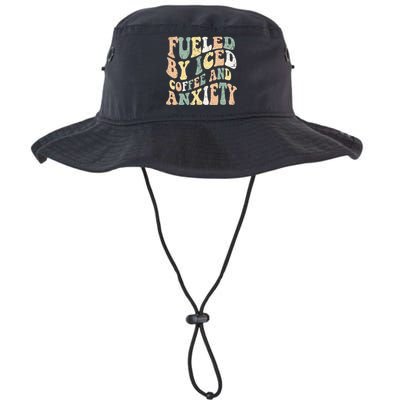 Fueled By Iced Coffee And Anxiety Funny Groovy Iced Coffee Legacy Cool Fit Booney Bucket Hat