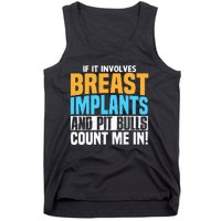 Funny Breast Implants Pit Bull Oddly Specific Humor Meme Tank Top