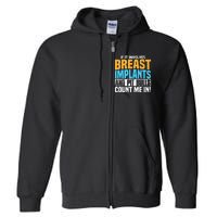 Funny Breast Implants Pit Bull Oddly Specific Humor Meme Full Zip Hoodie